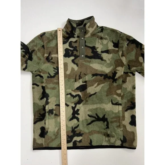 Polo Ralph Lauren Fleece Snap Pullover Green Camo NWT Large - Picture 8 of 8